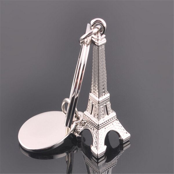 

3d metal simulation eiffel tower keychain french souvenir paris keychain key chain key holder keyring designer car keychain, Silver