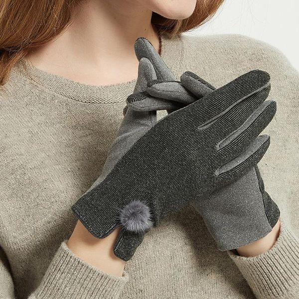 

women winter warm gloves touch screen winter gloves wrist mittens driving ski windproof glove luvas guantes handschoenen, Blue;gray