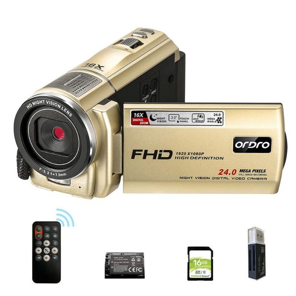 

camcorders video camera for youtube vlog blogger ordro f7 16x digital zoom 1080p full hd night vision wifi home camcorder filmadora