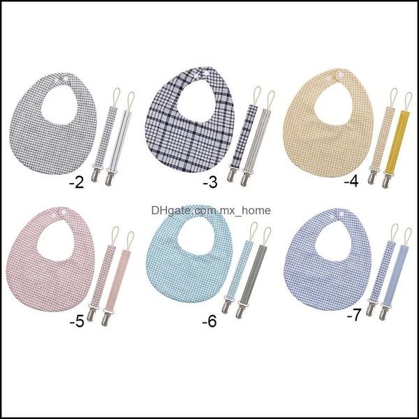 

bibs & burp cloths baby feeding baby, kids maternity lattice pacifier clip suit infant plaid linen cotton slobber towel nipple chain sets so