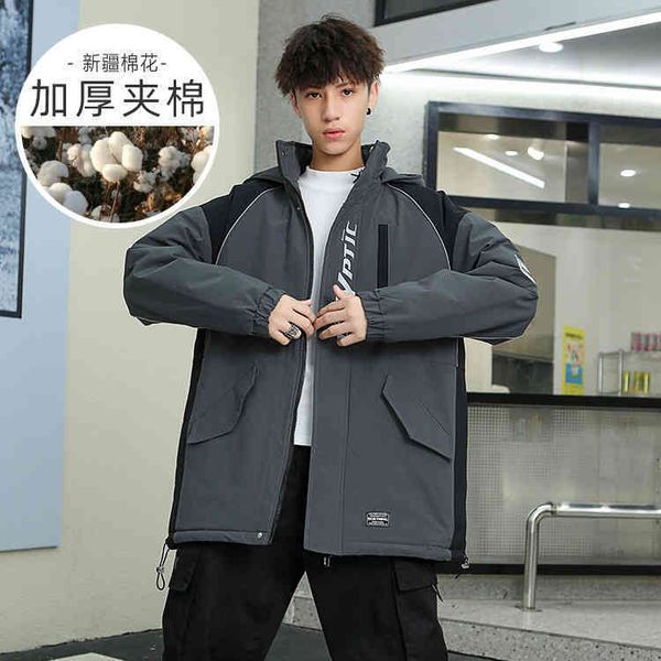 

autumn 2021 new coat men's youth cotton jacket tide brand net red embroidery leisure national, Black;brown