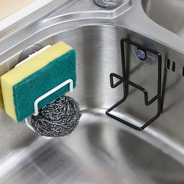 

storage rack double sink sponge sundries storage rack bathroom kitchen metal racks holder shelf sucker basket