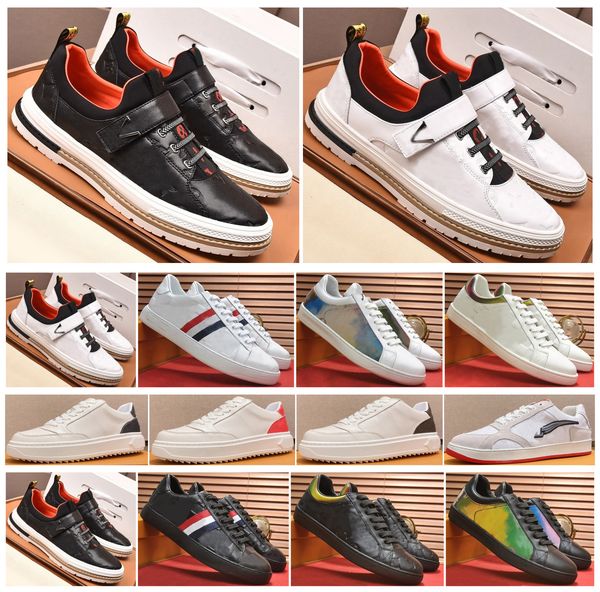 

with box mens classic casual shoes three-dimensional old flower leather sneakers flat trainers chaussures de sport zapatillas, Black