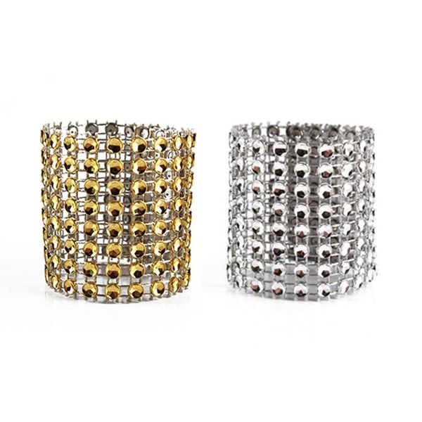 

new 10pcs napkin rings for wedding napkin holders rhinestone chair sashes banquet dinner christmas table decoration