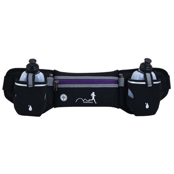 

sport dual pocket waist pack pouch water bottle holder bag for jogging hiking h8wd