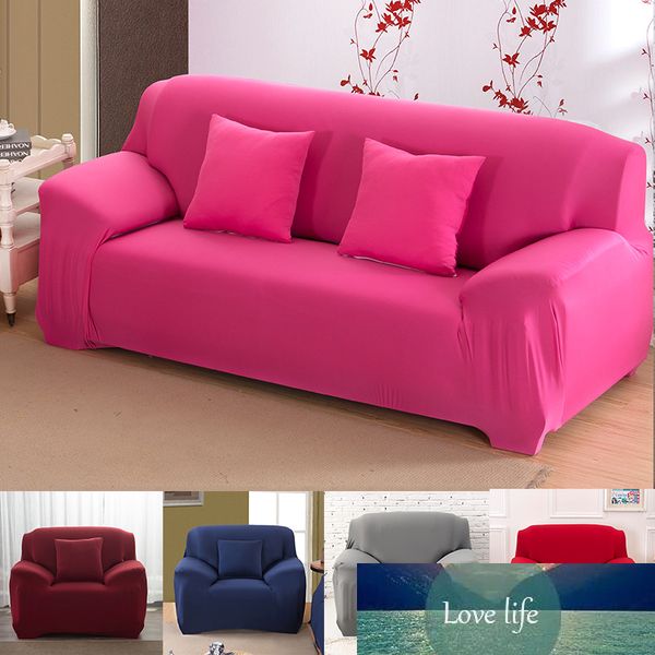 Cor sólida capa sofá para sala de estar em forma de L New Modern minimalista estiramento capa sofá tudo incluído Single / três / quatro / dois lugares
