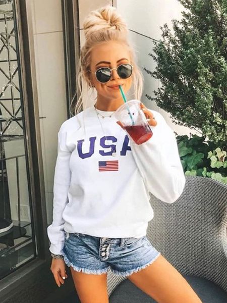 

nljwv 2020 us letter printed sleeve neck loose pullover pulloversweater round long pullover sweater on chest ry4gz, Black