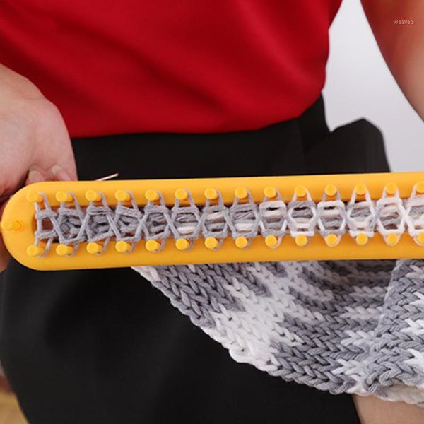 

weaving loom knitting set hat scarf scarves maker plastic long handle diy weaving tool loom knitting tool sewing1, Black