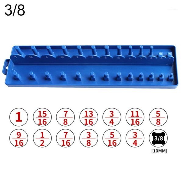 

1/4" 3/8" socket sleeve storage bracket holder garage collection tool metric durable plastic home tool accessories tray1