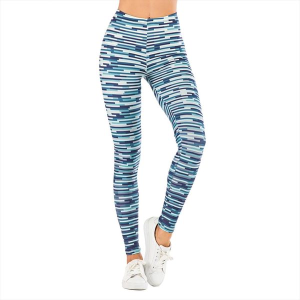 

fashion woman pants women legging casual blue streak printing fitness leggins slim legins stretchy leggings, Black