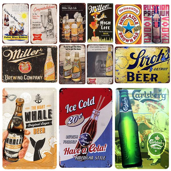 Miller Vintage Beer Plaque Tin Sign: Shabby Chic Bar Decor with Pin-Up Girls & Retro Metal Advertisements - Stylish Pub Art Piece for Home Bar, Man Cave or Brewery Wall.