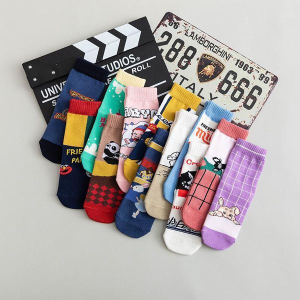 

socks & hosiery spring and autumn japanese cute women korean cartoon harajuku kawaii woman cotton eur35-401, Black;white