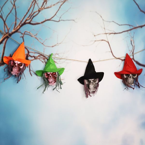 

jrfee halloween skeleton string flag flower non-woven scene banner pull flag pull decoration bar decoration flagghost non-woven vqqwf