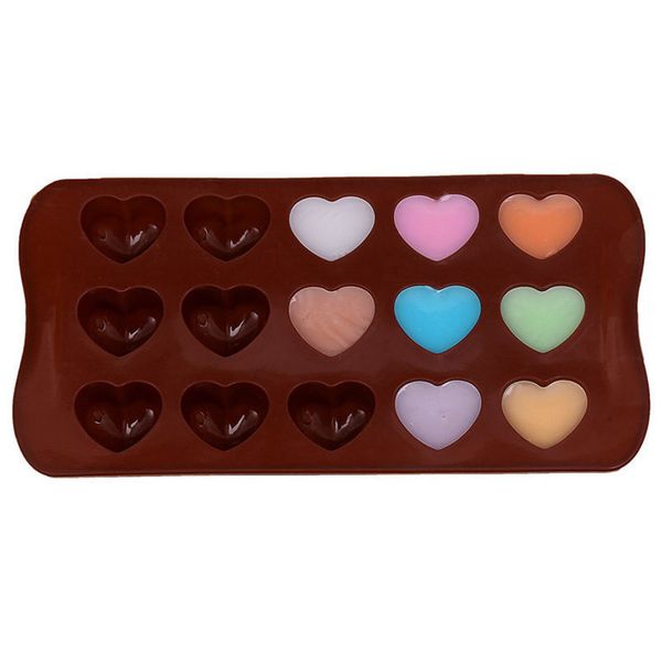 

2021 valentine's day 15 hole heart shaped cake chocolate silicone mold mini diy kitchen tools weddings party handmade candy molds g1130