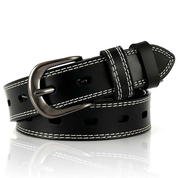 

simple korean decorative versatile jeans with fashion trend student pure cow leather women's belt, Black;brown