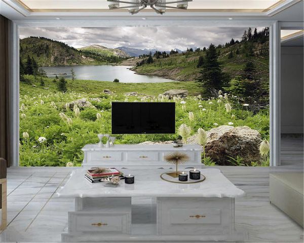 

3d wall paper for bedroom romantic beautiful wild flower landscape romantic scenery decorative silk 3d mural wallpaper