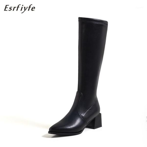 

esrfiyfe 2021 new large size 32-46 women knee high boots autumn winter shoes black high heels boots women fashion knee1
