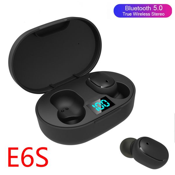 

e6s tws беспроводной связи bluetooth 5.0 наушники с шумоподавлением светодиодного дисплея с микрофоном handsfree наушниками для редх airdots