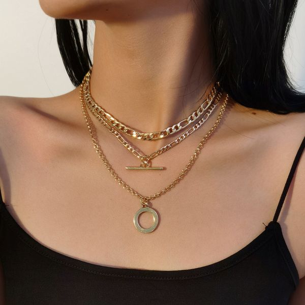 

hip multi pendant necklace 2020 for women moon heart map multi layer necklace pendants jewelry wholesale, Silver