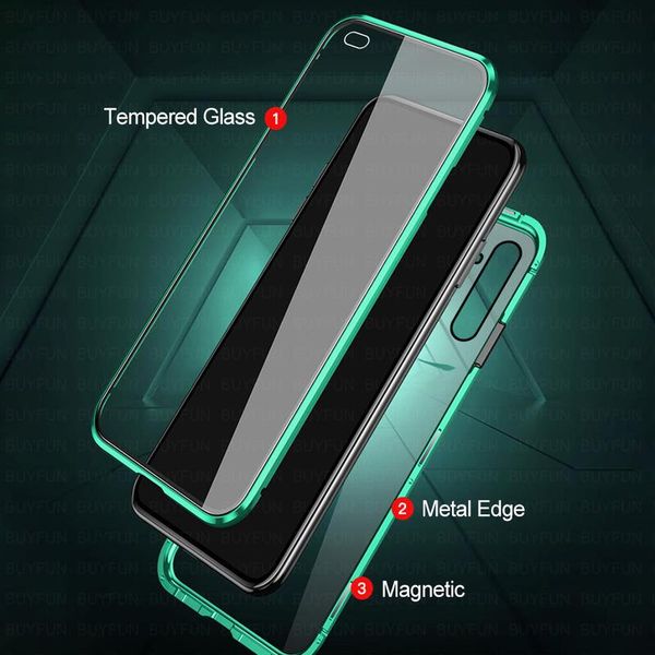 

360 double sided glass case for realme 5 5i case 2020 magnetic metal back cover for realme 5 i realme5i realm wmtuxs
