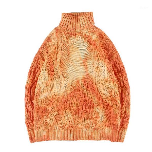 

men's sweaters warm turtleneck orange sweater men women winter retro solid pullovers and jumpers loose high neck1, White;black