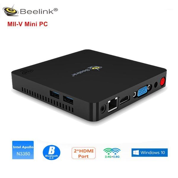 

mini pcs beelink mii-v pc intel n3350 4gb ddr4l 64gb dual display windows10 bluetooth 2.4g+5.8g wifi 1000m 4k media player1