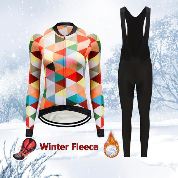 

women's winter thermal fleece cycling clothing 2020 fashion bicycle jersey set mtb suit female kit road bike clothes warm dress1, Black;blue