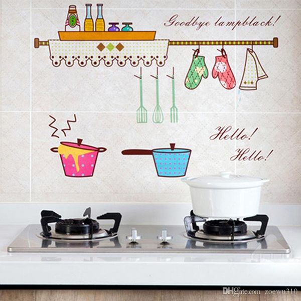 

kitchen waterproof wall stickers oil proof paper self-adhesive high temperature anti-oil stickers home stove tile wallpaper dh0724 t03