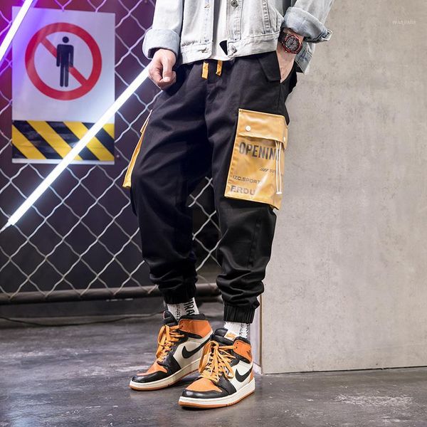 

2020 men black pants casual loose track pants japanese style trousers harajuku streetwear jogger1