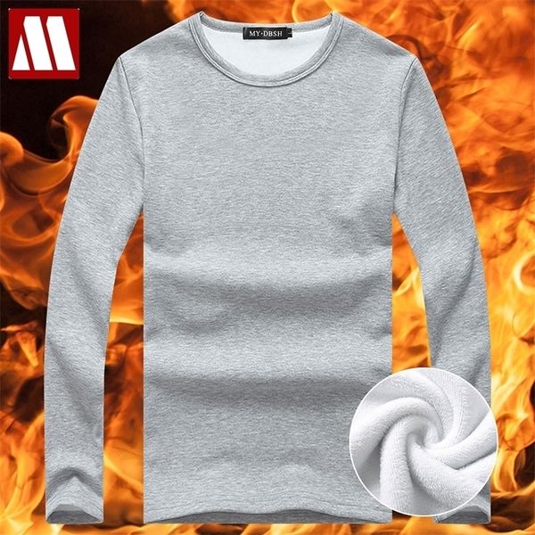 

autumn winter style men home leisure velvet tshirt warm thermal long sleeve men's t-shirt cotton big size 5xl male tee 201116, White;black