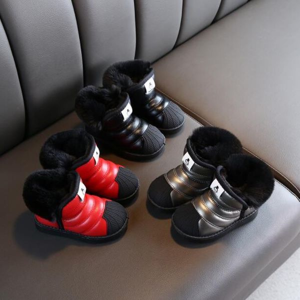 

winter baby girls boys snow boots warm outdoor children boots waterproof non slip kids plush boots infant cotton shoes wmtllx xhlove, Black