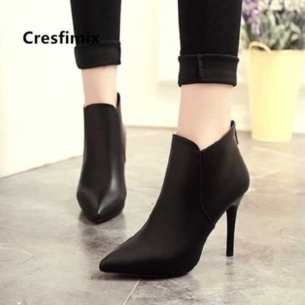 

boots cresfimix women cool casual comfortable spring & autumn black pu leather ankle lady fashion sweet classic red a3030