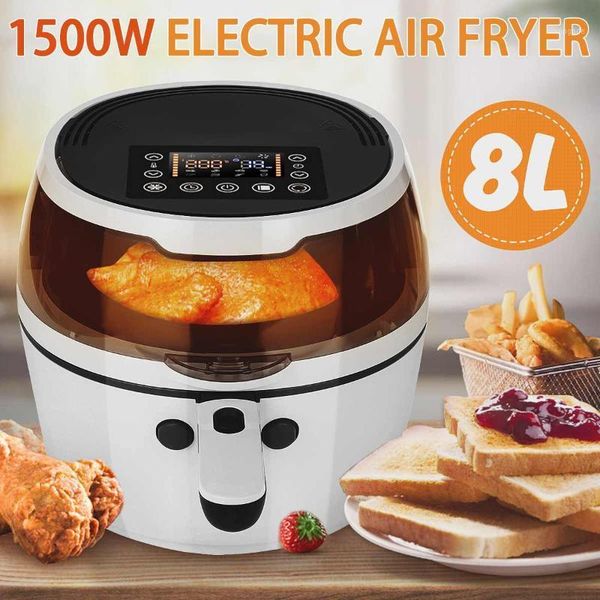 

air fryers 1500w electric deep fryer 8l digital lcd touch screen timer temperature control high power eletric frier1