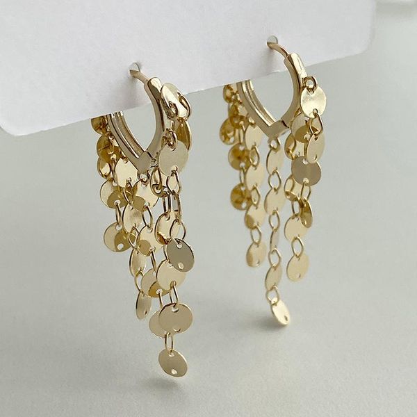 

peri'sbox gold color multi disc circle tassel earrings beaded geometric earrings for women minimalist hoop 2020 jewelry, Golden;silver