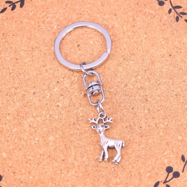 Mode porte-clés 23*20mm sika cerf pendentifs bijoux à bricoler soi-même voiture porte-clés porte-anneau Souvenir pour cadeau