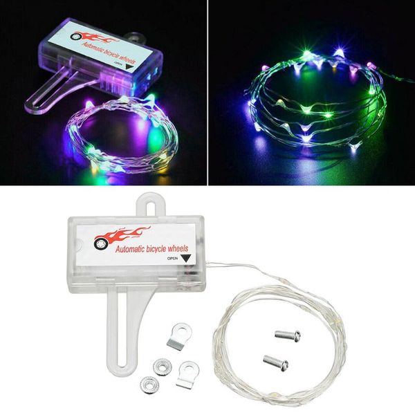

rim 20 led lights bike wheel string strip spoke waterproof flash light