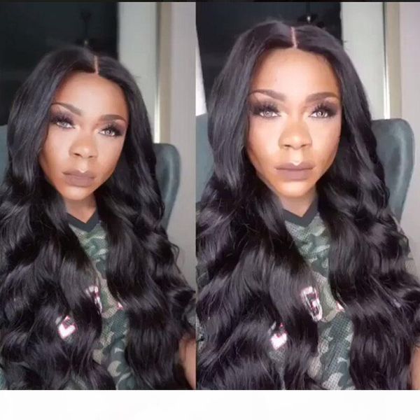 

передний парик волнистые glueless перуанский полный шнурок человеческих волос парики с ребенком волос natural color non шнурка remy волос дл, Black;brown