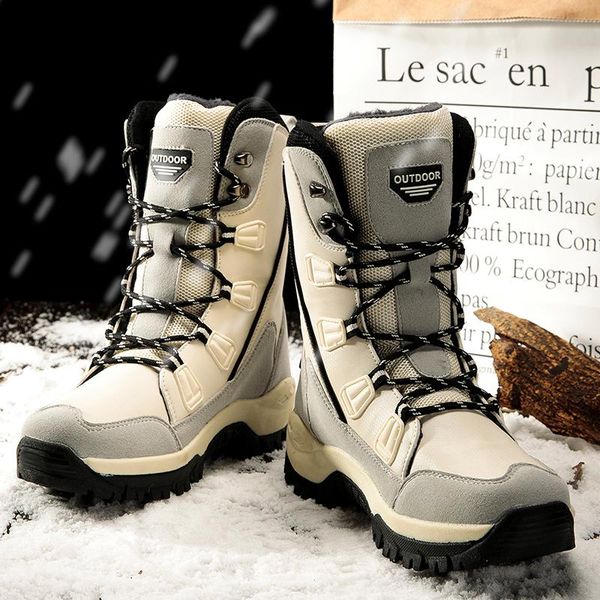

weweya 2020 fashion sneakers boots women mid-calf winter snow boots lace-up comfortable outdoor non-slip long boot, Black