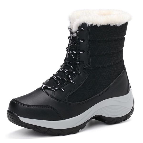 

bottine femme платформы обувь для женщин сапоги 2020 новый снег boots женщины зимняя обувь женщина ботинка женщина chaussure femme моды 42, Black