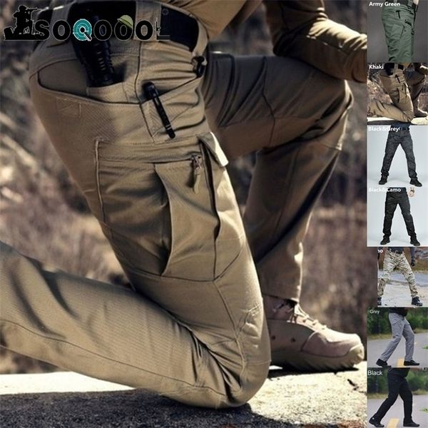 

men tactical cargo pants army fashion outdoor hiking trekking casual sweatpants camouflage military multi pocket trousers s-6xl 201110, Black