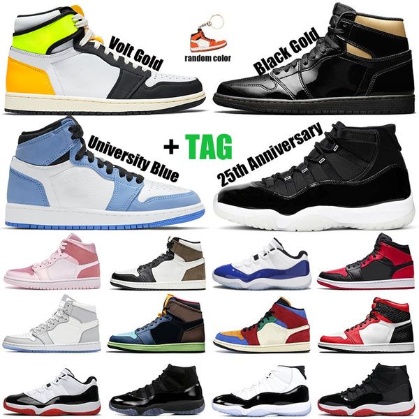 

2021 new 1s mens basketball shoes 1 high og black mocha volt gold chicago 11s concord 11 jubilee womens trainers outdoor sports sneakers