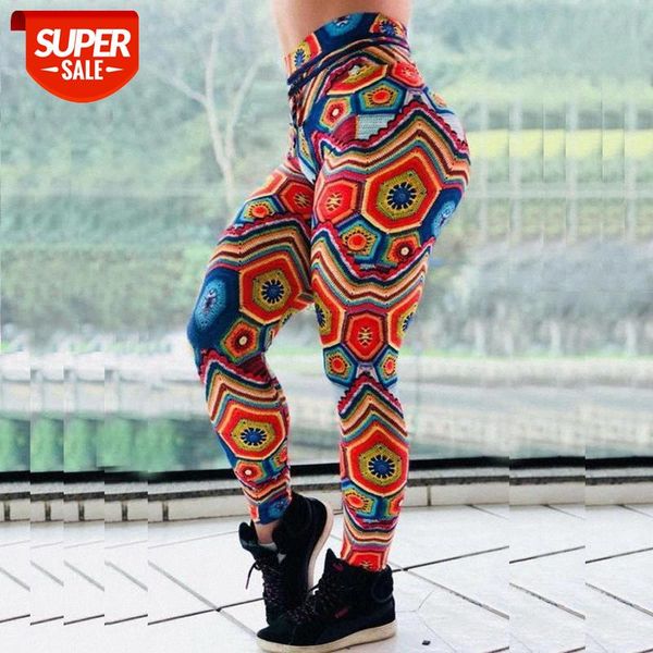 

normov casual leggings for women fitness high waist elastic push up print ankle length polyester leggin workout femme leggings #dj3o, Black;white