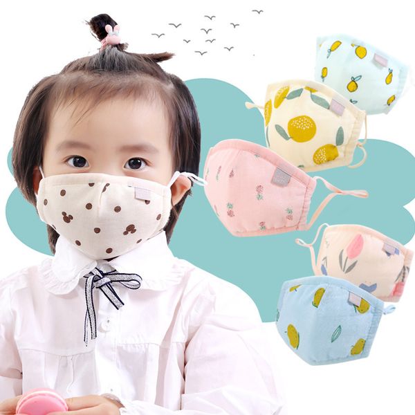 

designer face mask cute kids cotton face masks washable dustproof elastic ear loop fancy cartoon printed fox children mouth cover