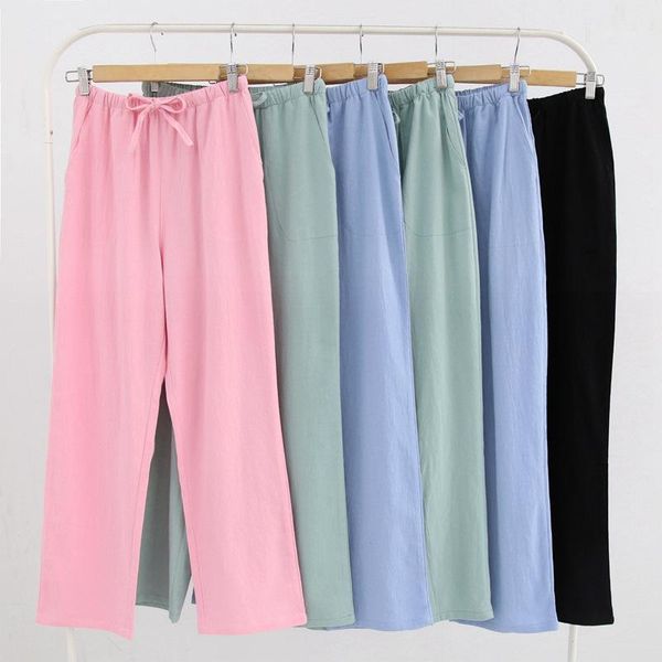 

new spring women's sleep bottoms pajamas pants ladies underwear trousers plaid women lounge pants loose cotton home pant pijamas1, Black;red