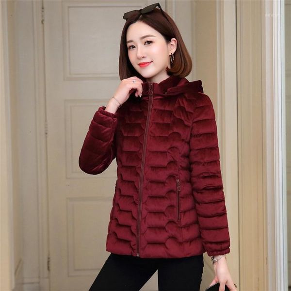 

womens jackets and coats 2019 fashion women winter warm cotton hooded winter jacket long-sleeved coat manteau femme hiver1, Black