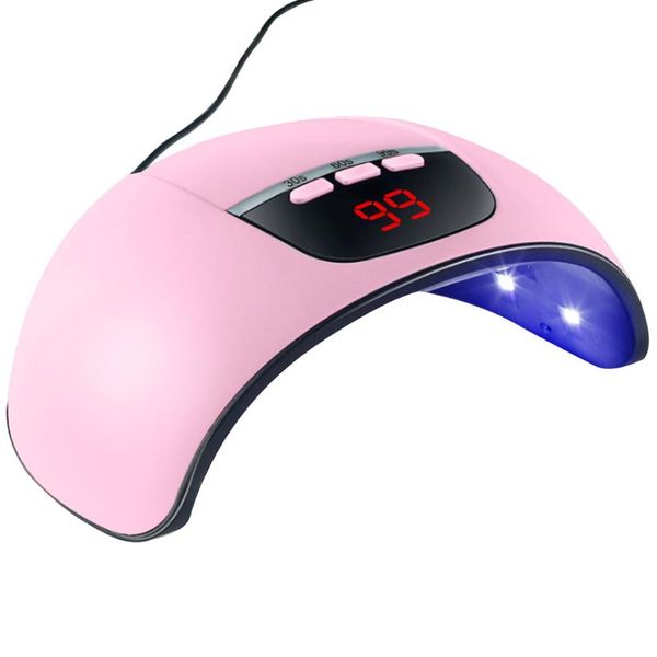 

nail dryers uv lamp gel led light polish dryer manicure machine 54w curing auto sensor 3 timer setting fast drying pink