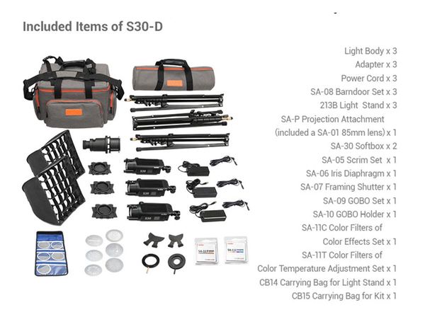 

flash heads godox s30 30w focusing led pography continuous adjustable light spotlight with barn door