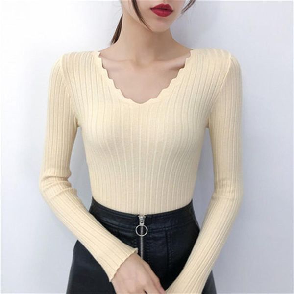 

women's sweaters 2021 women autumn knitted slim solid female cotton soft elastic color pullovers full sleeve turtleneck 103a, White;black