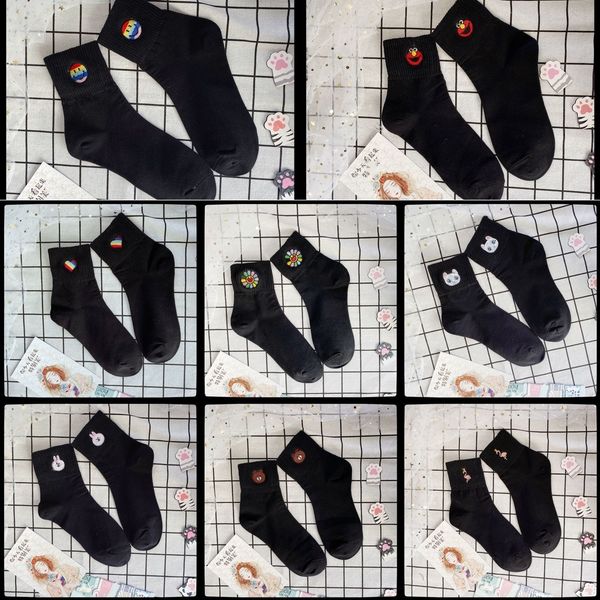 

черные дети вышитые медведи мило ины мода осень вышитых носков носки и чулки sockswinter разностороннего сезон bymg2, Black