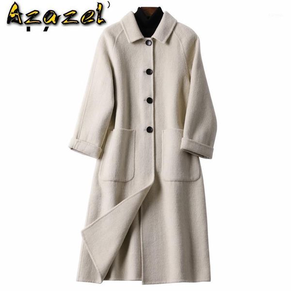 

spring autumn coat female jacket korean vintage black long wool coat women clothes 2020 outwear coats abrigo mujer 19001 zt25171